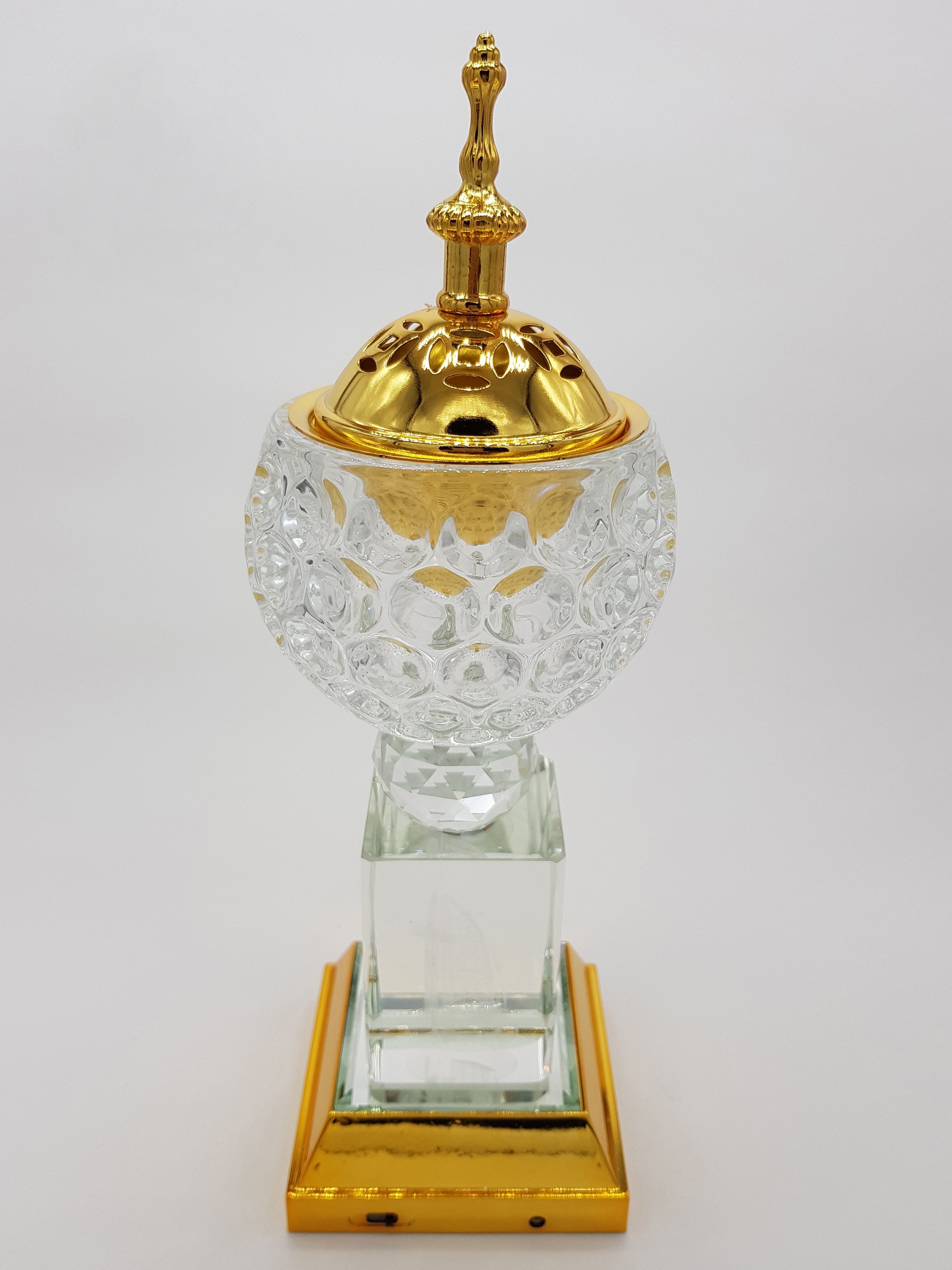 Crystal Bakhoor Burner with Rechargeble LED Lights, 50g Fragrance Paste & 10 Coal Coins