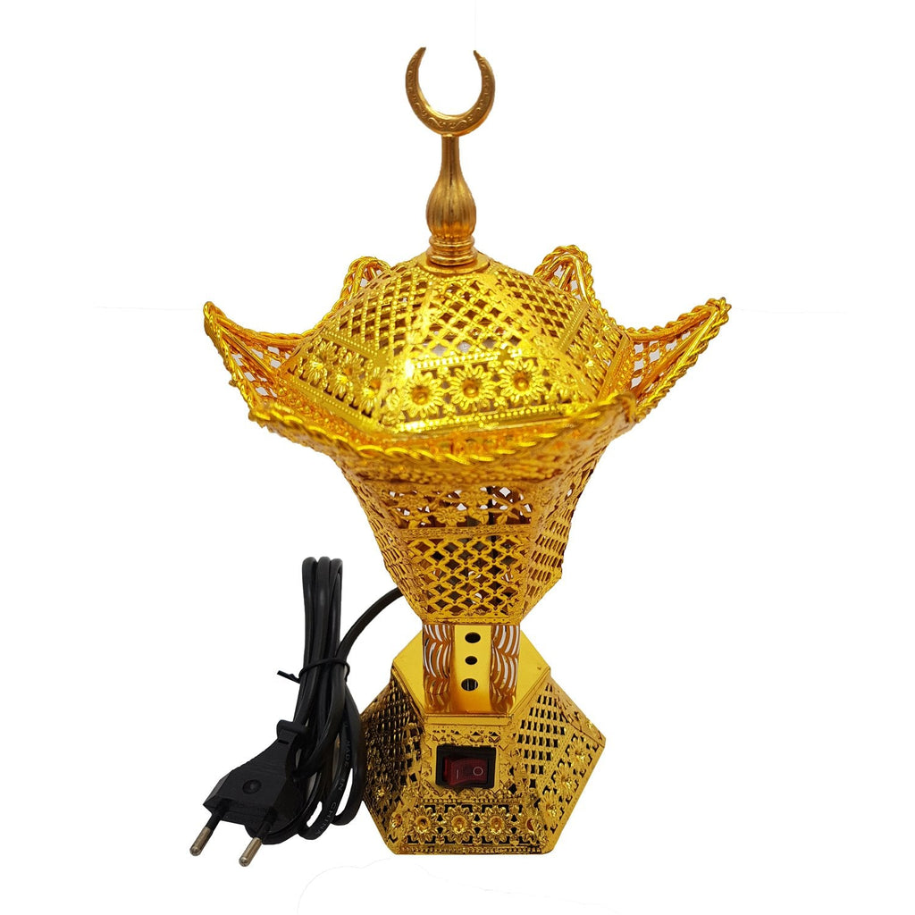 Electrical Bakhoor Burner & 50g Fragrance Paste - Golden