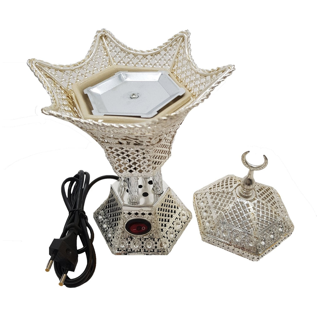 Electrical Bakhoor Burner & 50g Fragrance Paste - Silver