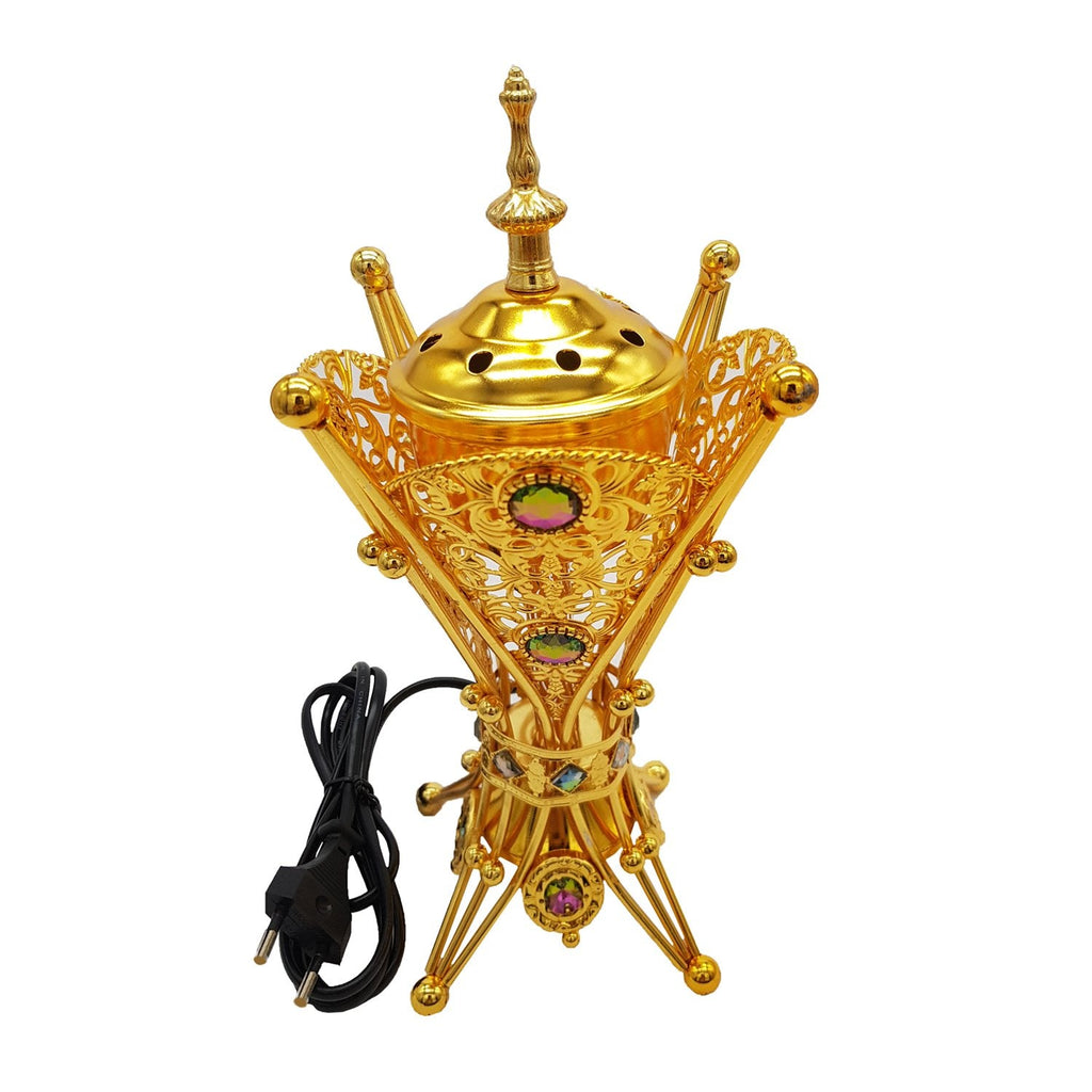 Electrical Bakhoor Burner & 50g Fragrance Paste - Golden