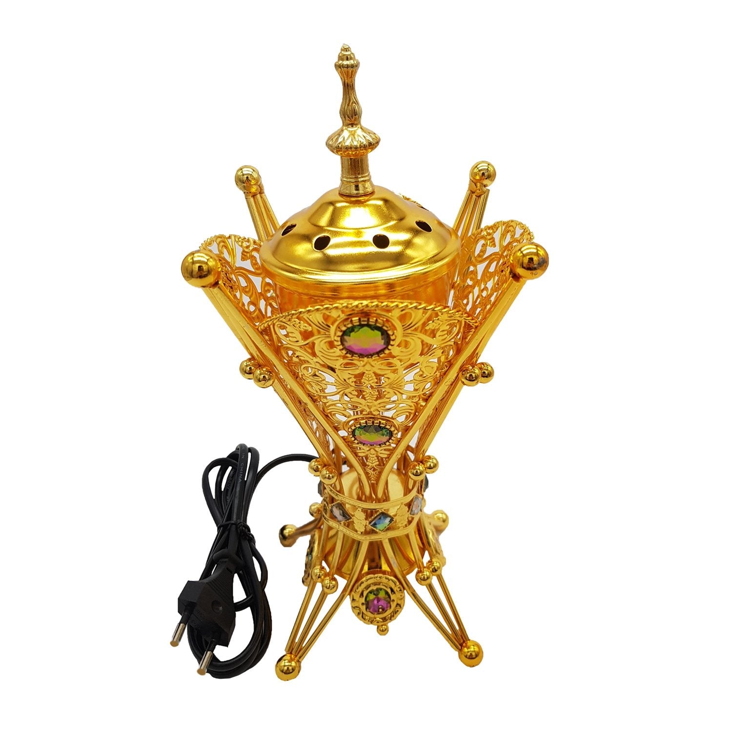 Electrical Bakhoor Burner & 50g Fragrance Paste - Golden
