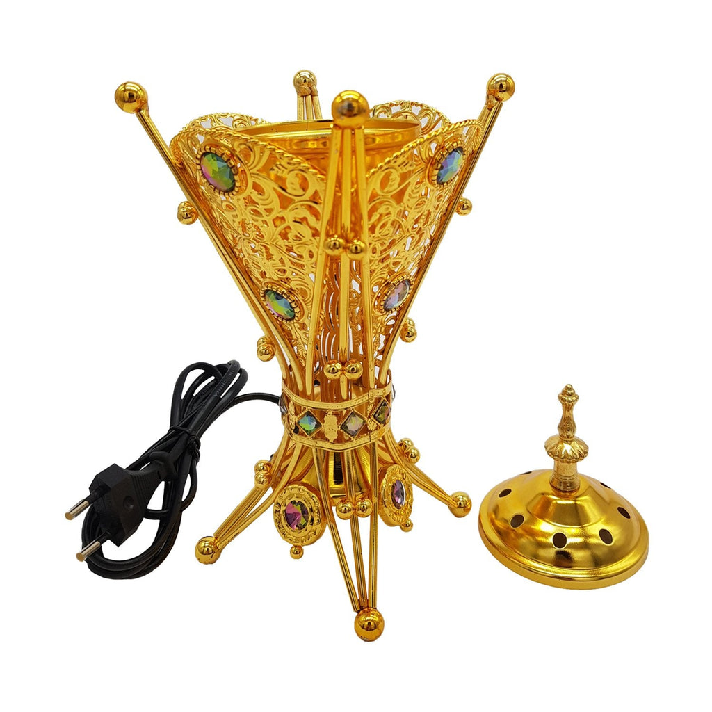 Electrical Bakhoor Burner & 50g Fragrance Paste - Golden