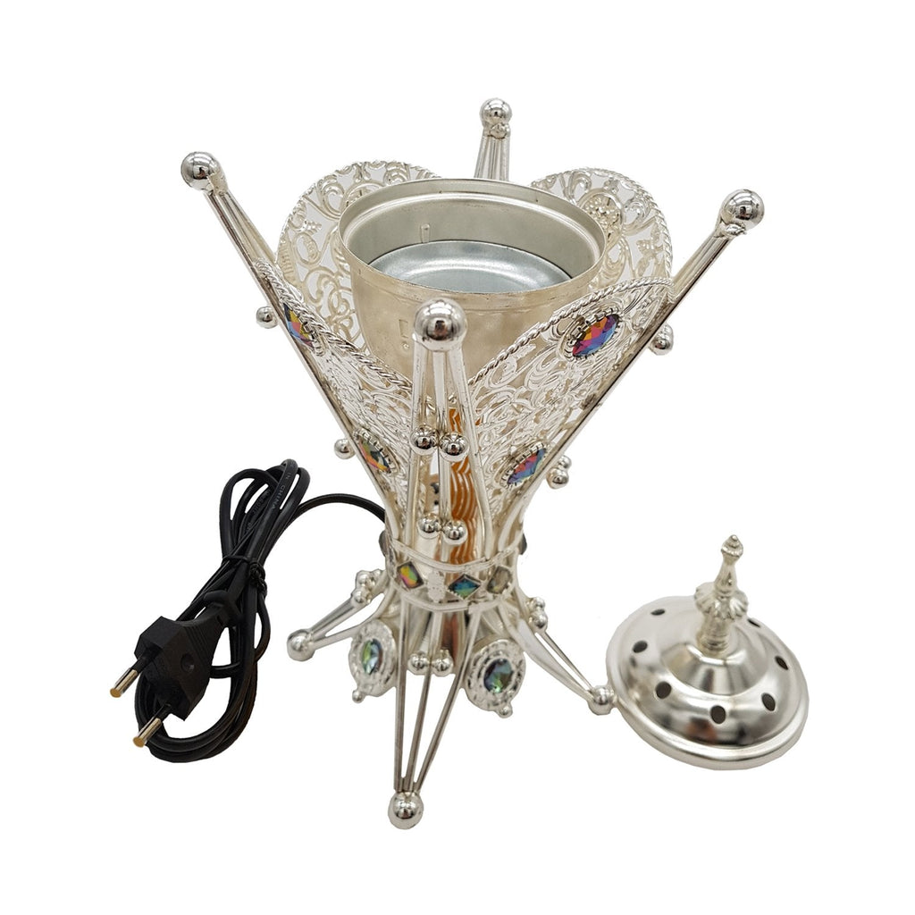 Electrical Bakhoor Burner & 50g Fragrance Paste - Silver