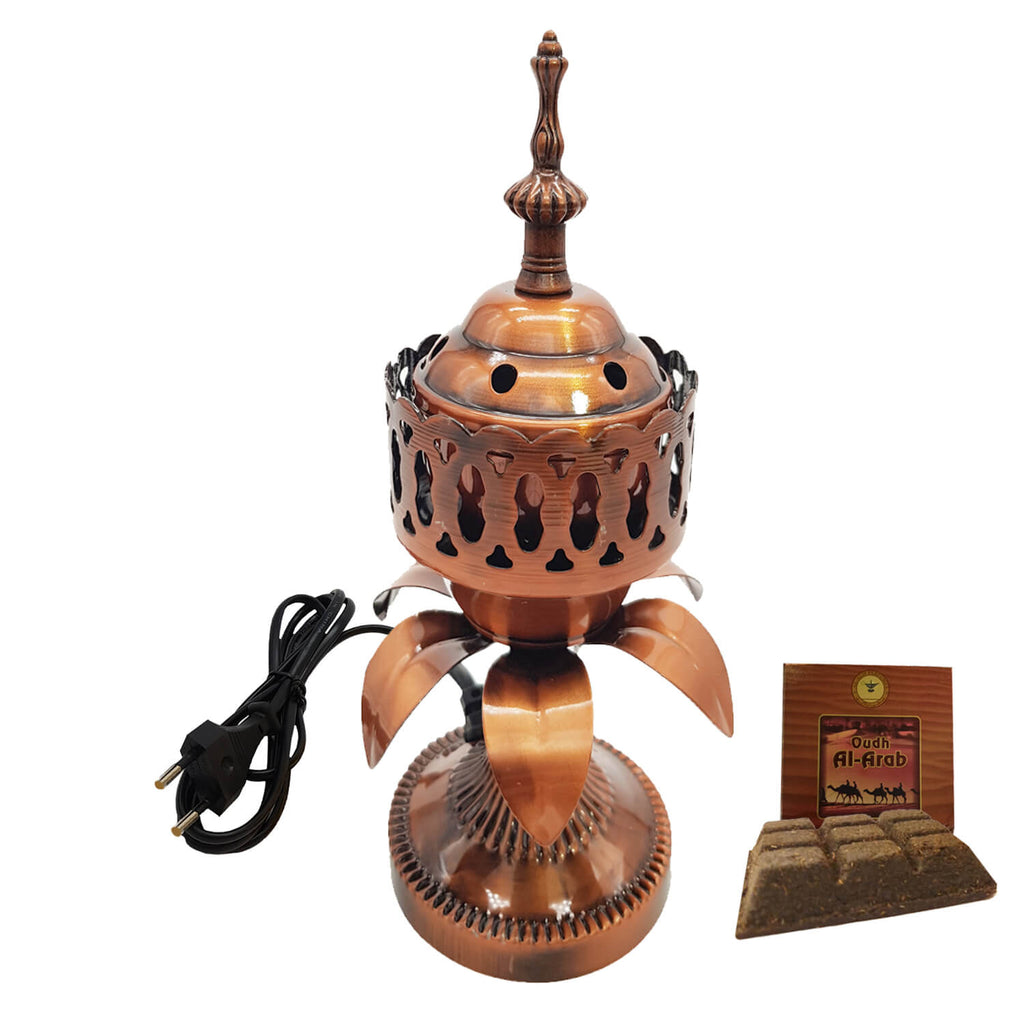 Electrical Bakhoor Burner & 50g Fragrance Paste - Copper