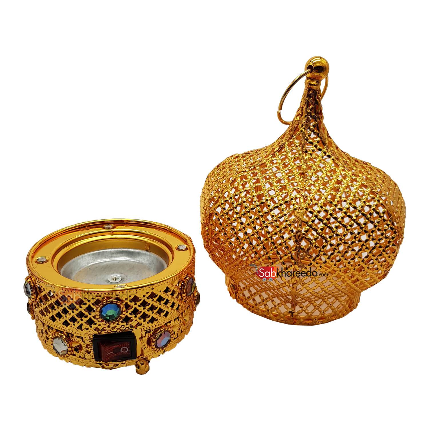 Electrical Bakhoor Burner & 50g Fragrance Paste - Golden