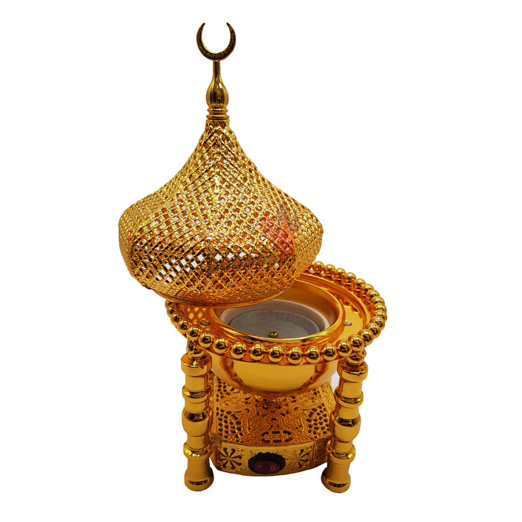 Electrical Bakhoor Burner & 50g Fragrance Paste - Golden