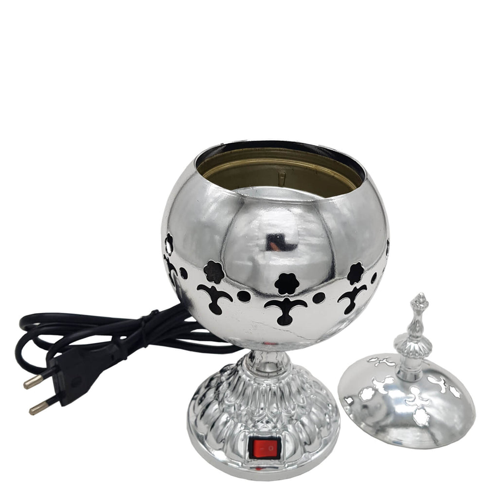 Exclusive Electrical Bakhoor Burner & 40g Fragrance Paste - Silver