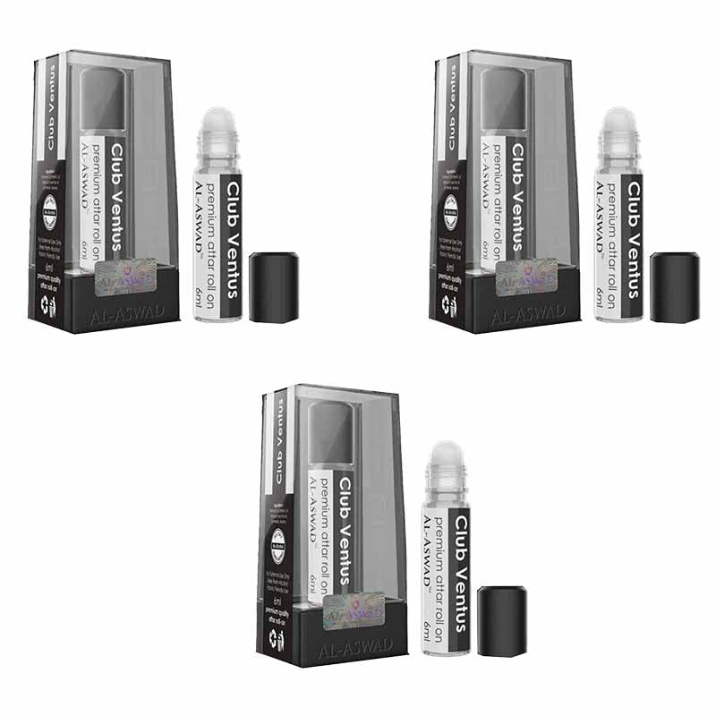 Al Aswad Club Ventus Roll On Attar (Pack of 3)