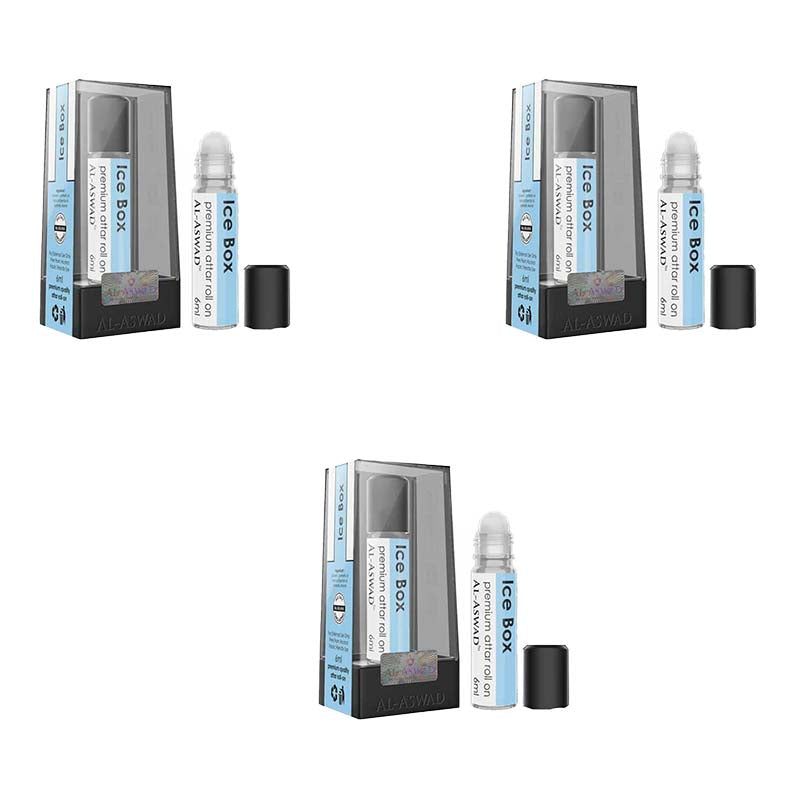 Al Aswad Ice Box Roll On Attar (Pack of 3)