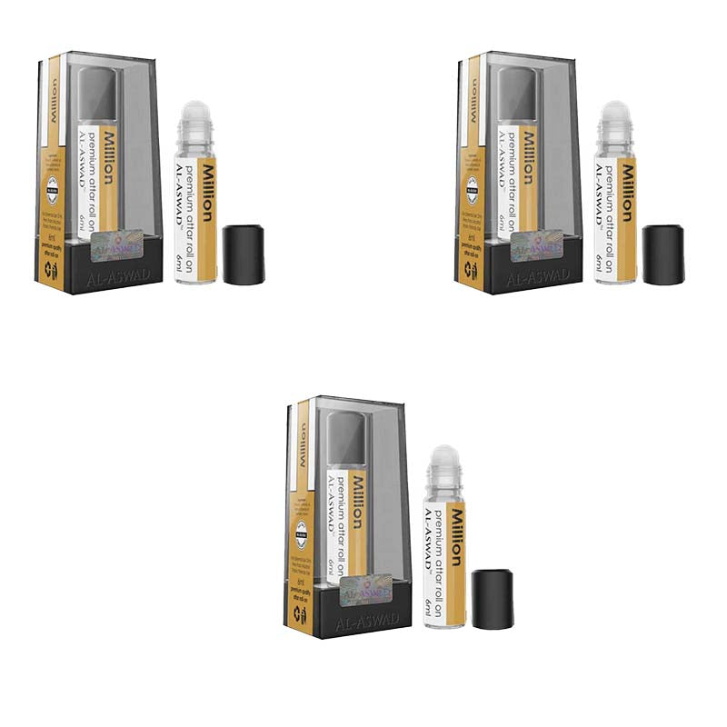 Al Aswad Million Roll On Attar (Pack of 3)