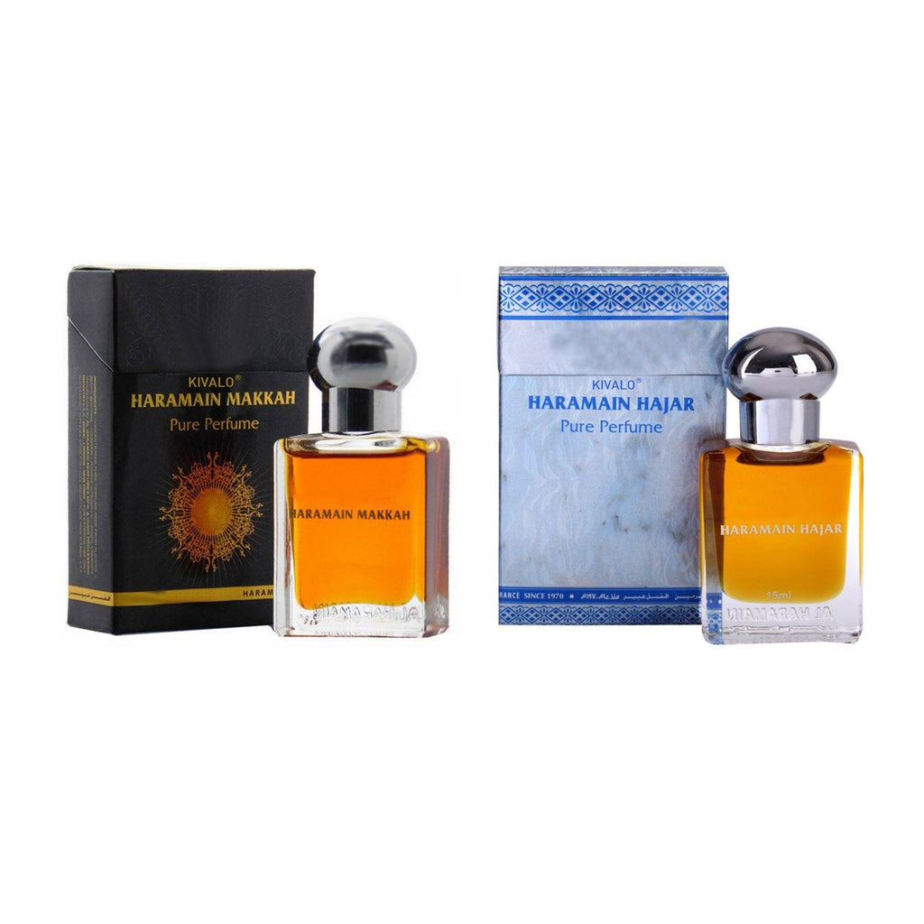 Al Haramain Makkah & Hajar Fragrance Pure Original Roll on Perfume Oil Pack of 2 (Attar) - 2 x 15 ml