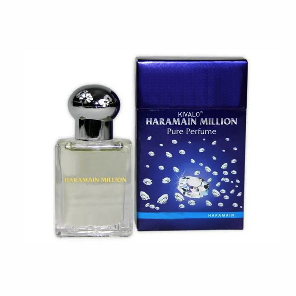 Al Haramain Hajar & Million Fragrance Pure Original Roll on Perfume Oil Pack of 2 (Attar) - 2 x 15 ml