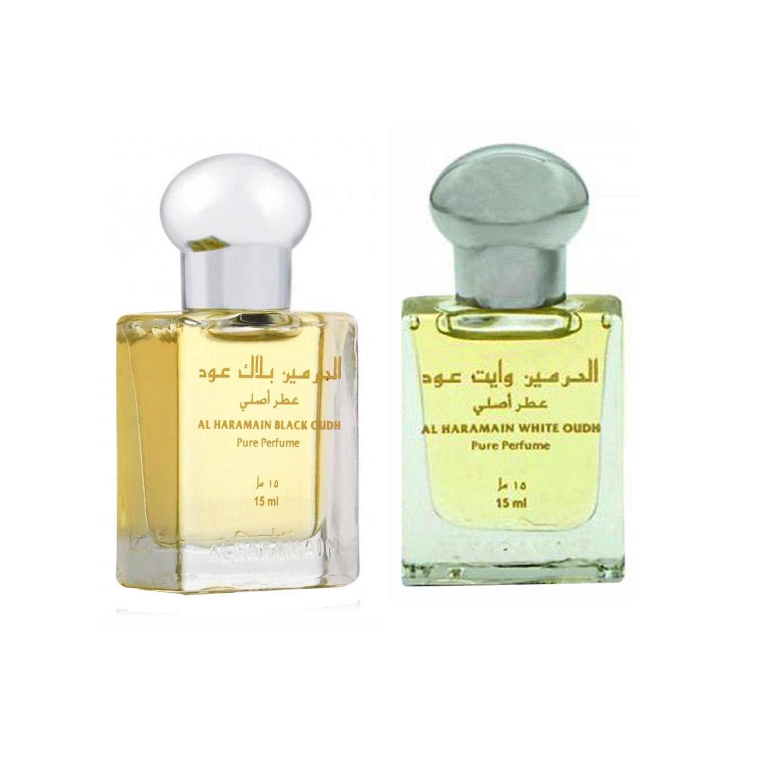 Al Haramain Black Oudh & White Oudh Roll on Attar Pack of 2  - 2 x 15ml