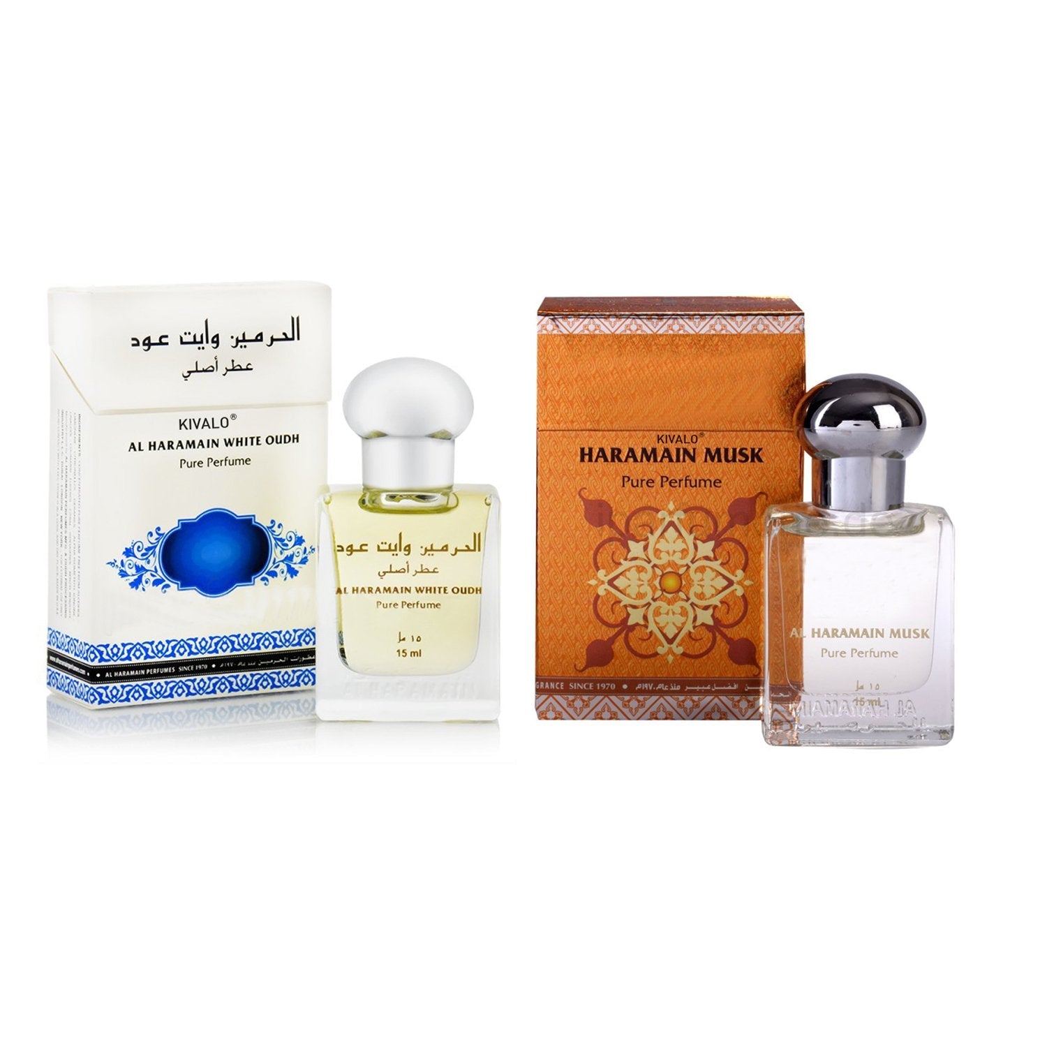 Al Haramain White Oudh & Musk Fragrance Roll on Attar Pack of 2  - 2 x 15 ml