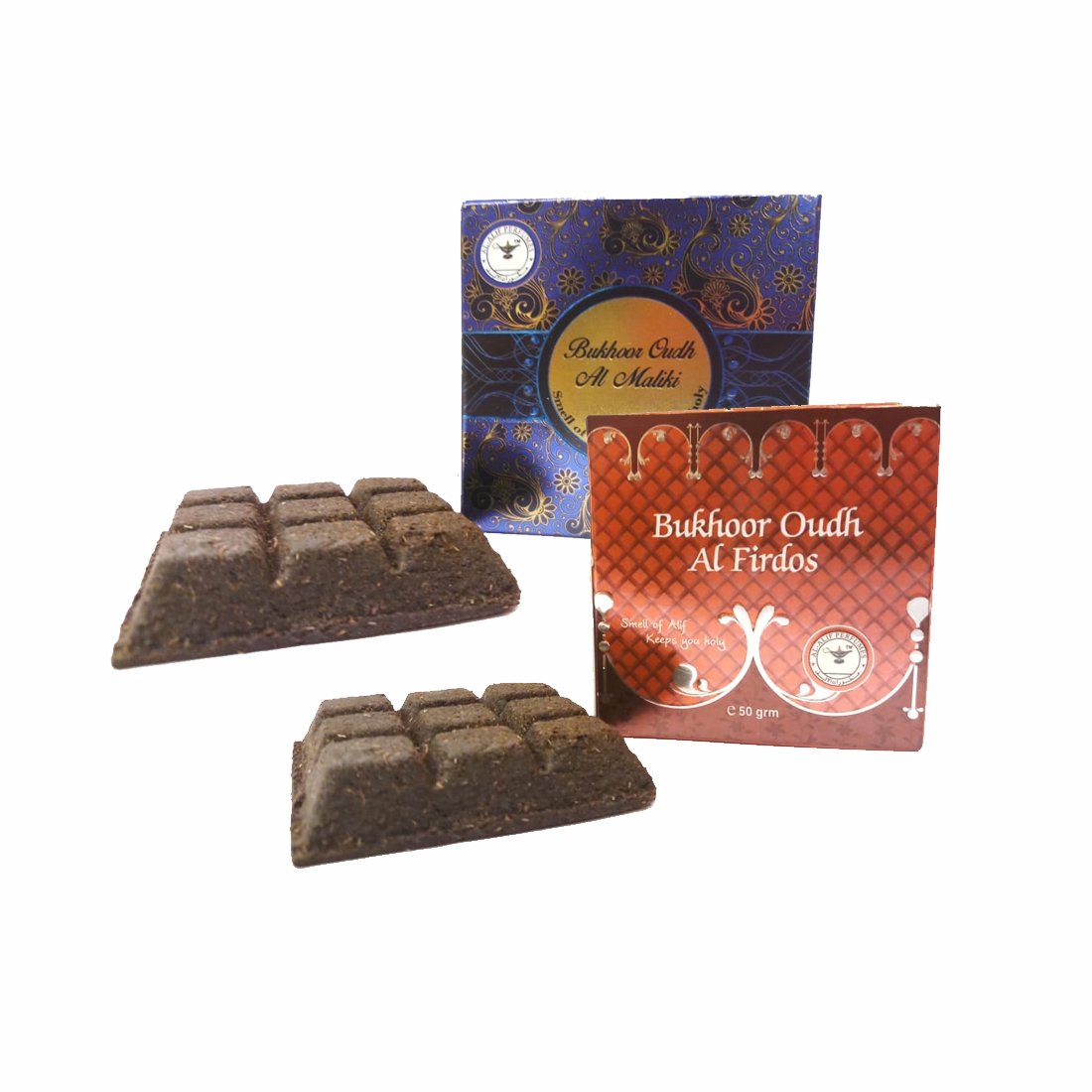 Alif Bukhoor Oudh Al Firdous & Al Maliki Incense Home Fragrance Combo Pack Of 2 x 50g
