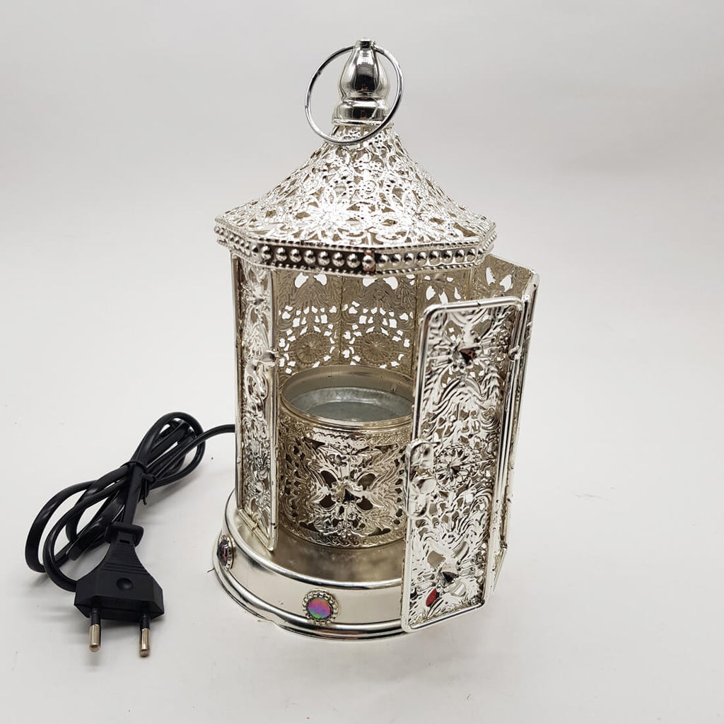 Electrical Bakhoor Burner & 2 Fragrance Paste - Silver