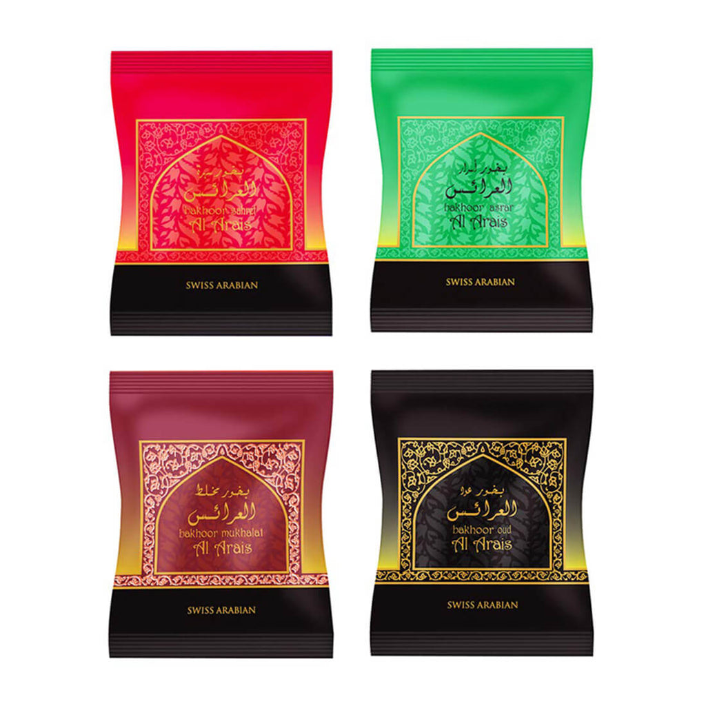 Swiss Arabian Asrar, Sahret, Bakhoor Mukhalat & Oud Bakhoor Paste Pack of 4 - 40g