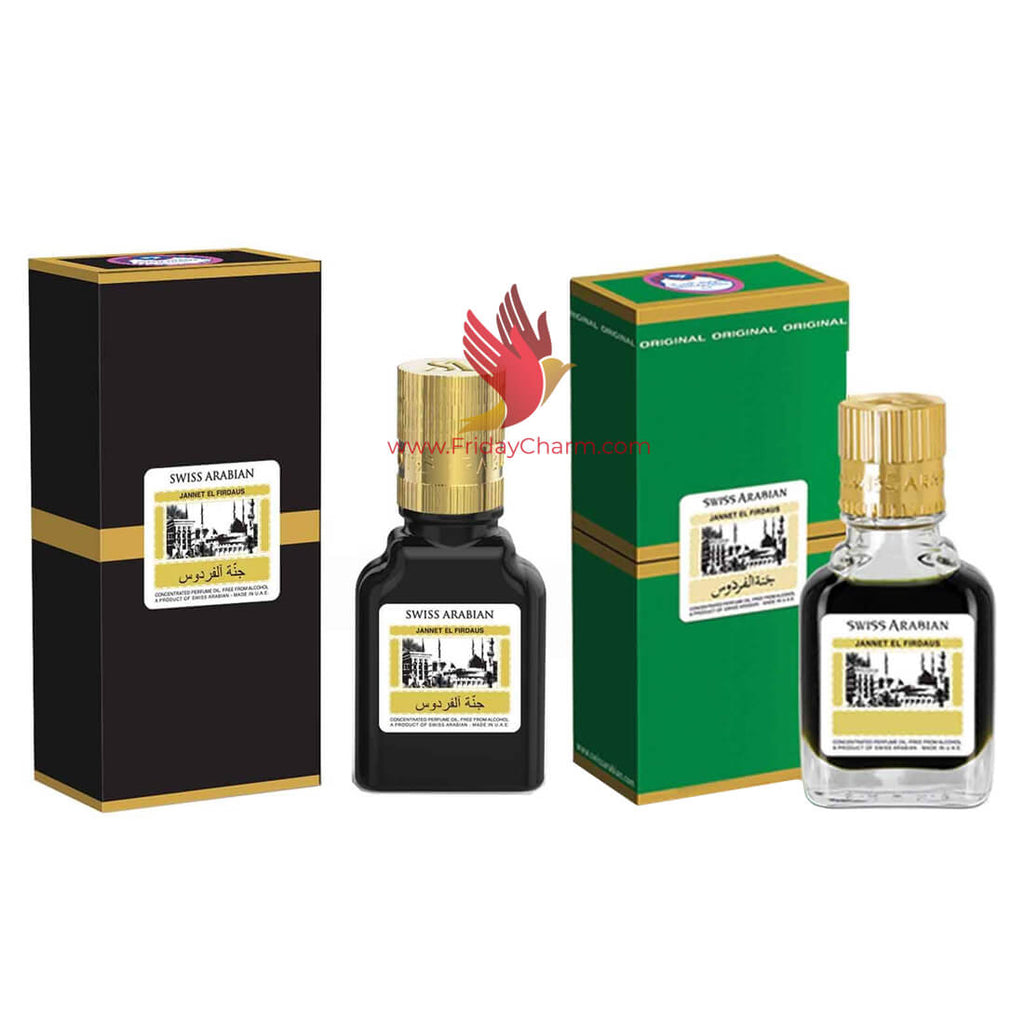 Swiss Arabian Jannat ul Firdaus Attar Black & Green 9ml Pack of 2